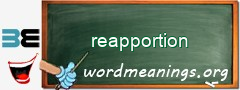 WordMeaning blackboard for reapportion